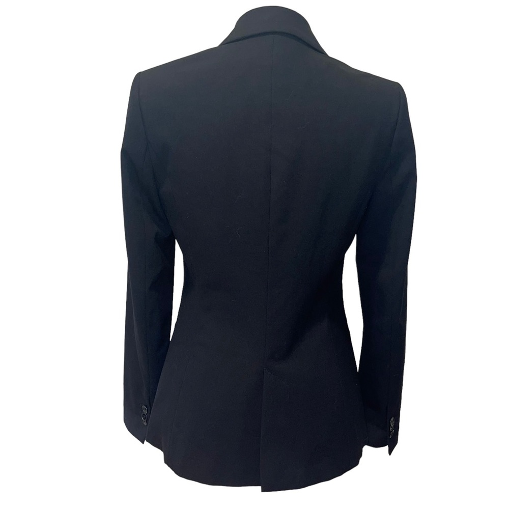 Zara Black Blazer with Faux Leather Lapel - Picture 3 of 9